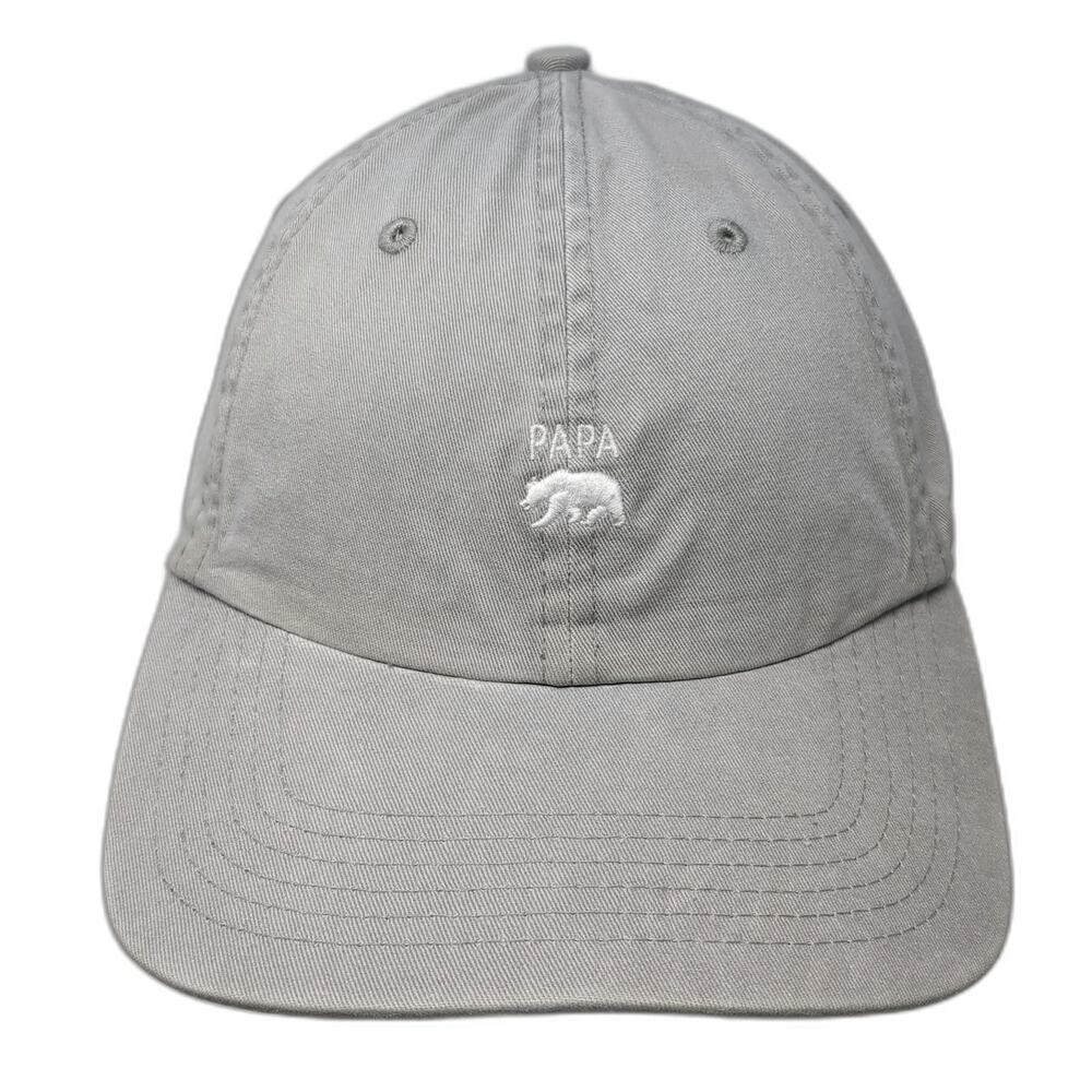 Wembley Baseball Cap Black One Size Papa Bear Embroidered Hat Slideback Cotton